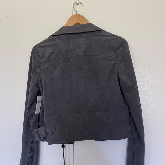 Anthropologie Blank NYC Faux-Suede Dark Gray Moto Jacket/Blazer Size XS NWT - Picture 4 of 16